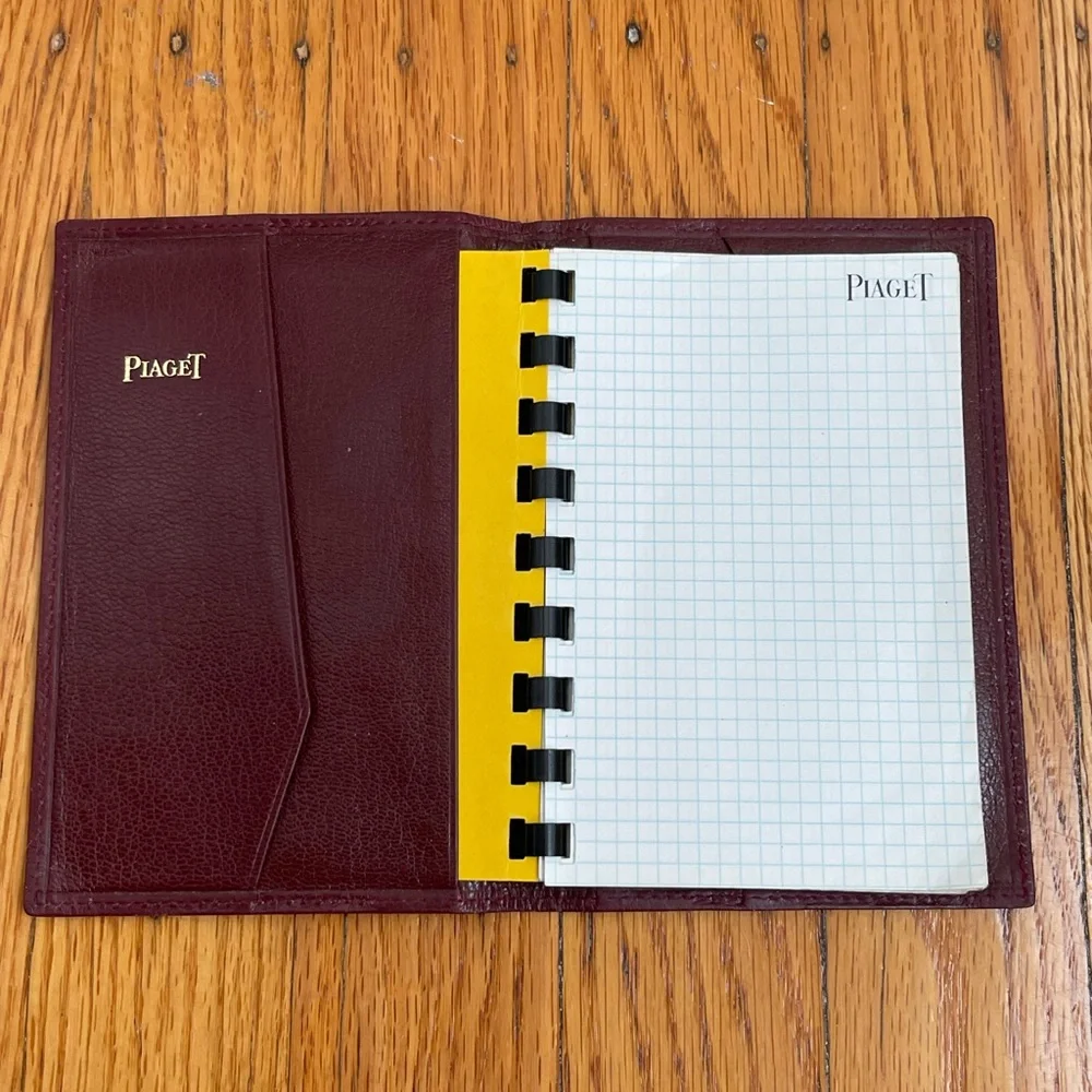 Vintage Piaget Burgundy Leather Portfolio with Notebook or Passport Cover